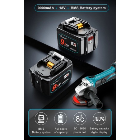 Акумулятор 9Ah для інструменту MAKITA 18V та 36V, виробник польща, оригінальна плата BMS